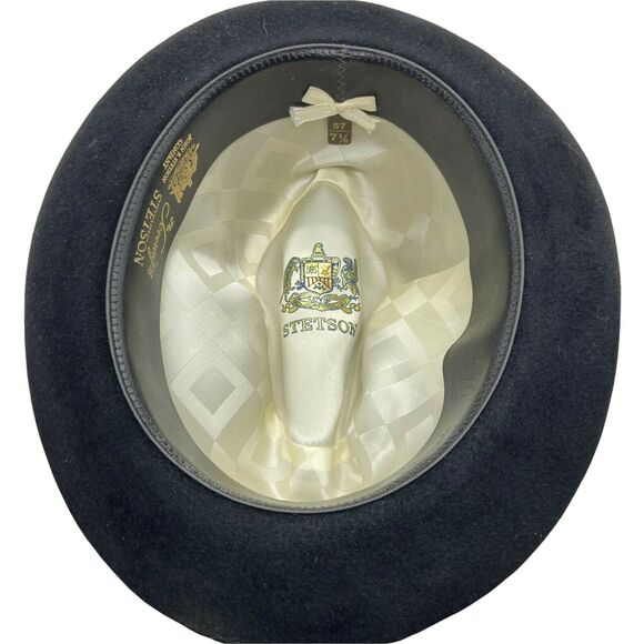 Stetson Fedora Hat Men's Black Fitted Comfort Classic  Size 7-1/8 Vintage Dapper - Picture 5 of 16